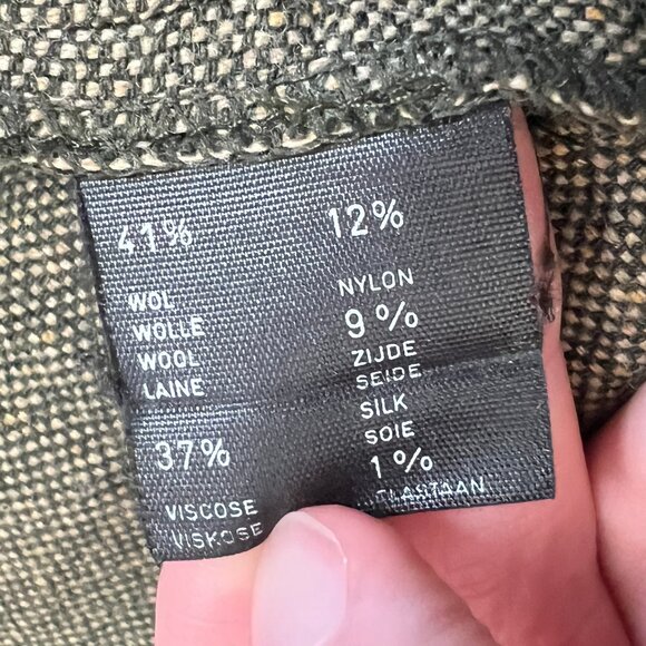 Vintage French Silk Wool Knit Wide Leg Flare High Rise Pants Tweed Long Trousers - Picture 8 of 10